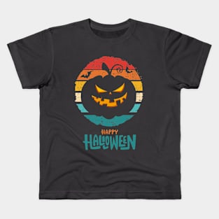 Halloween Scary Evil Pumpkin Funny Pumpkin Head Kids T-Shirt